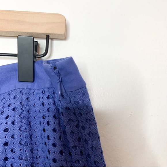 Lands End Periwinkle Purple Eyelet Mini Skirt 12 - Picture 5 of 9